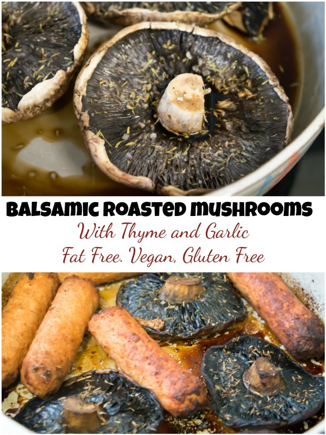 These Balsamic Roasted mushrooms are so simple and make a perfect brunch dish #vegan #fatfree